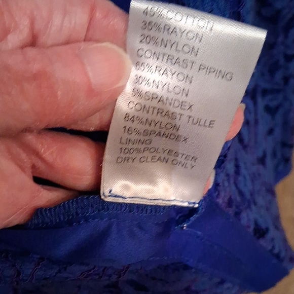 Tadashi Shoji Royal Blue Lace Midi Dress - Picture 6 of 6